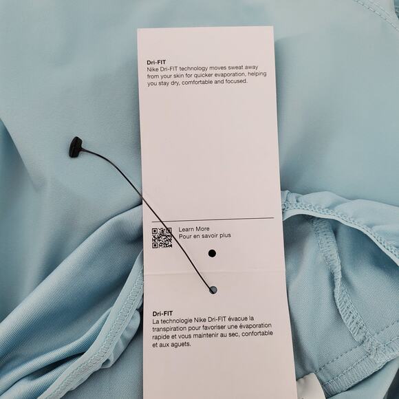 Nike Womens XL Dri Fit High Waisted Brief Lined Light Blue Athletic Shorts‎ New - Picture 9 of 9